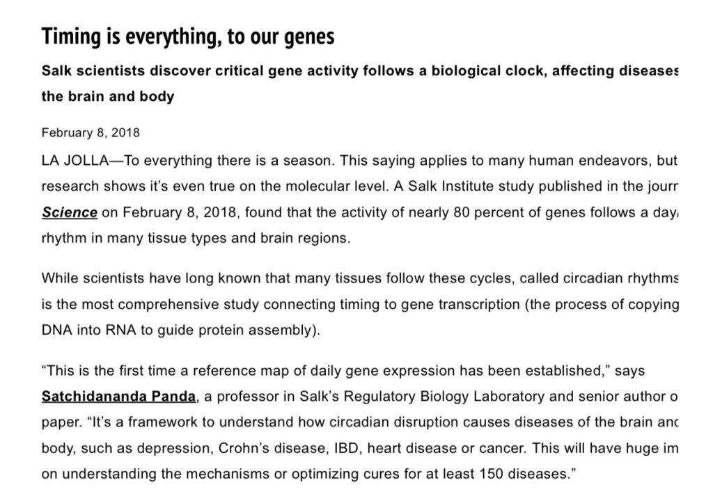 Contributing to chronobiology genes and neuroscience at Salk Institute